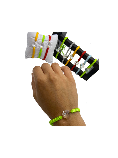 Bracelet en Cristal "Porte-Bonheur" longueur Réglable Maison Klein 54120 Baccarat France