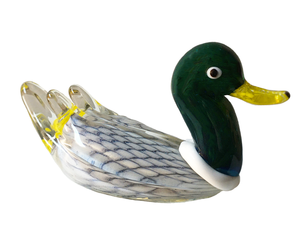 Sculpture Collection Animals "Canard Col Vert" en Cristal Maison Klein 54120 Baccarat France