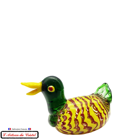 Sculpture Collection Animals "Canard Jaune" en Cristal Maison Klein 54120 Baccarat France
