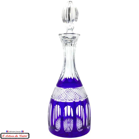 Service Roemer : Carafe Saint-Pétersbourg Bleu Cobalt en Cristal Doublé Maison Klein 54120 Baccarat France