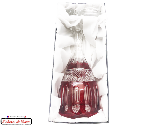 Service Roemer : Carafe Saint Petersbourg Rubis en Cristal Doublé Maison Klein 54120 Baccarat France
