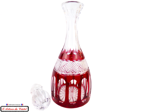 Service Roemer : Carafe Saint Petersbourg Rubis en Cristal Doublé Maison Klein 54120 Baccarat France