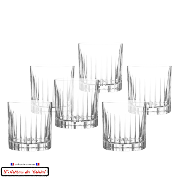 Concorde Service: 6 Crystal Whisky Glasses (28cl) Maison Klein 54120 Baccarat France