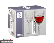 Load image into Gallery viewer, Sunshine Service: 6 Crystal Wine Glasses (29 cl) Maison Klein 54120 Baccarat France
