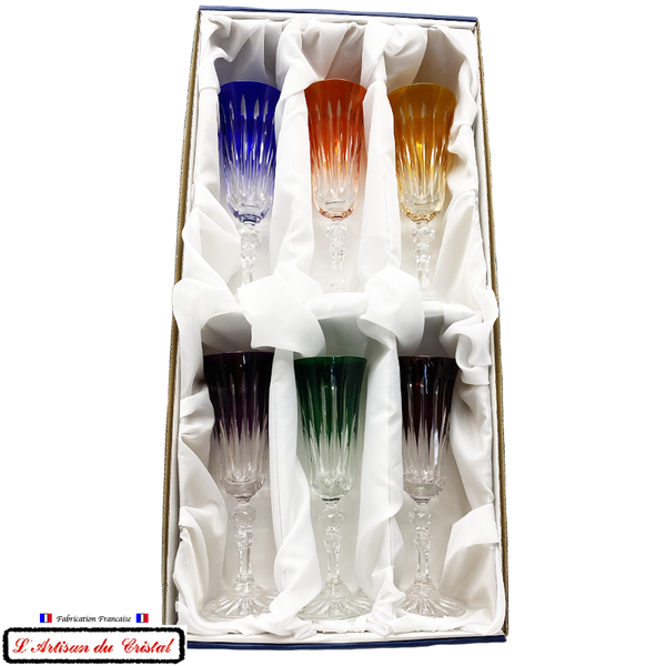 Service Roemer Concorde : 6 Flûtes à Champagne en Cristal Maison Klein 54120 Baccarat France