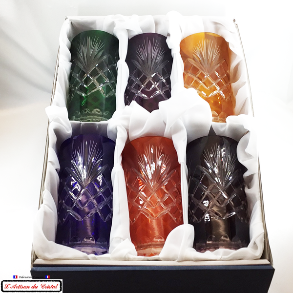 Service Roemer Roméo 6 Couleurs Assorties : 6 Verres Long Drink à Apéritifs et à Eau(35 cl) Maison Klein 54120 Baccarat France