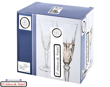 Load image into Gallery viewer, Service ROMEO : Crystal Champagne flutes Maison Klein 54120 Baccarat France
