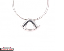 Charger l&#39;image dans la galerie, Coffret Luxe Collier Femme &quot;Klein Créateur&quot; Acier Inoxydable et Cristal Maison Klein : Boomerang Blanc
