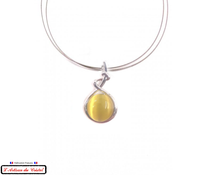 Load image into Gallery viewer, Klein Designer Stainless Steel and Crystal Necklace for Women : Yellow Bubble Gum