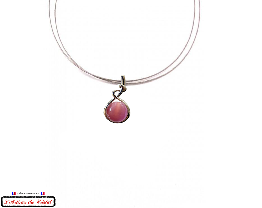 Coffret Luxe Collier Femme "Klein Créateur" Acier Inoxydable et Cristal Maison Klein : Bubble Gum