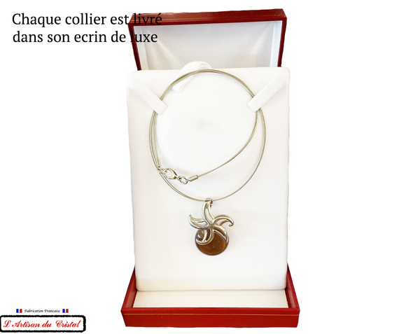 Maison Klein Stainless Steel and Crystal Necklace "Designer Jewelry" Luxury Gift Set for Women: Starfish Chocolate