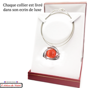 Load image into Gallery viewer, Klein Designer Stainless Steel &amp; Crystal Necklace for Women : Comet Orange
