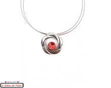 Load image into Gallery viewer, Klein Designer Stainless Steel and Crystal Necklace for Women : Pink Cut Sundrop