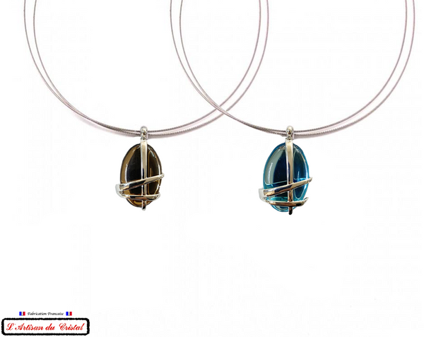 Coffret Luxe Collier Femme "Bijoux Créateur" Acier Inoxydable et Cristal Maison Klein : Hashtag