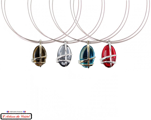 Coffret Luxe Collier Femme "Bijoux Créateur" Acier Inoxydable et Cristal Maison Klein : Hashtag