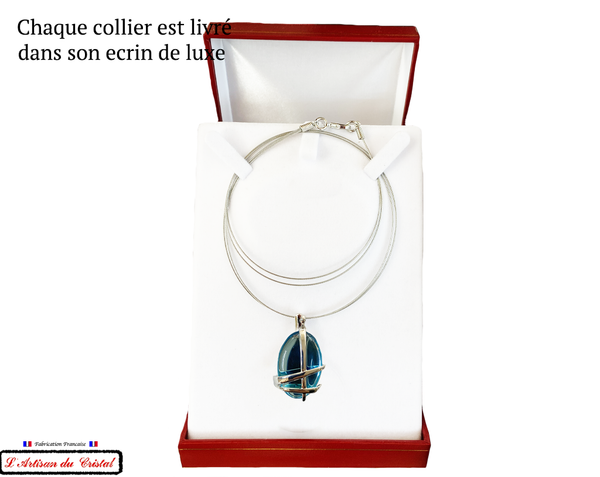 Coffret Luxe Collier Femme "Bijoux Créateur" Acier Inoxydable et Cristal Maison Klein : Hashtag