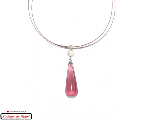 Coffret Luxe Collier Femme "Bijoux Créateur" Acier Inoxydable et Cristal Maison Klein : Larme