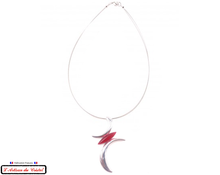 Charger l&#39;image dans la galerie, Coffret Luxe Collier Femme &quot;Klein Créateur&quot; Acier Inoxydable et Cristal Maison Klein  : Moonlight Rouge

