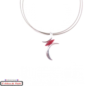 Charger l&#39;image dans la galerie, Coffret Luxe Collier Femme &quot;Klein Créateur&quot; Acier Inoxydable et Cristal Maison Klein  : Moonlight Rouge

