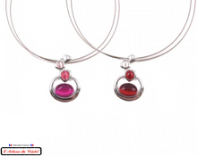 Load image into Gallery viewer, Luxury Women&#39;s Necklace Set &quot;Designer Jewelry&quot; Stainless Steel and Crystal Maison Klein : Ricochet Fuchsia
