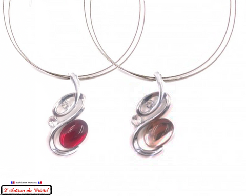Coffret Luxe Collier Femme "Bijoux Créateur" Acier Inoxydable et Cristal Maison Klein : Serpenti