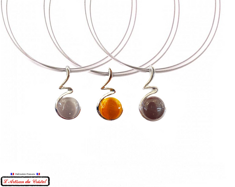 Coffret Luxe Collier Femme "Bijoux Créateur" Acier Inoxydable et Cristal Maison Klein : Signature