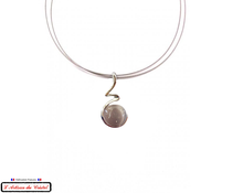 Load image into Gallery viewer, Taupe Grey Signature Necklace &quot;Designer Jewelry&quot; Stainless Steel &amp; Crystal Set by Maison Klein
