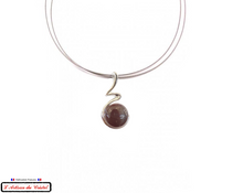 Load image into Gallery viewer, Taupe Grey Signature Necklace &quot;Designer Jewelry&quot; Stainless Steel &amp; Crystal Set by Maison Klein
