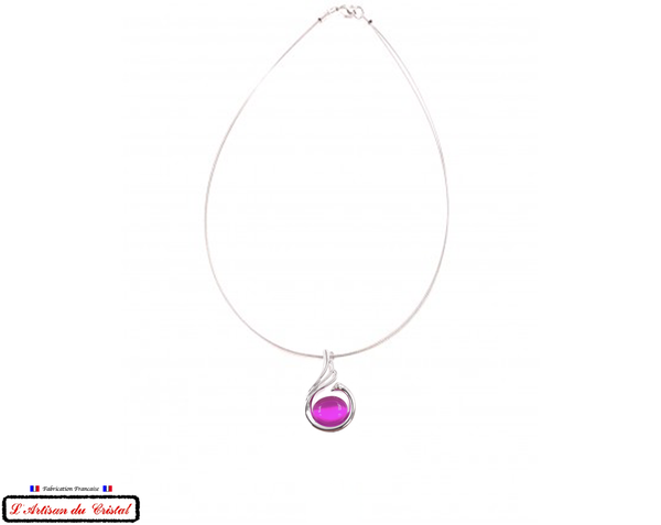 Coffret Luxe Collier Femme "Bijoux Créateur" Acier Inoxydable et Cristal Maison Klein : Swan