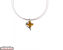 Load image into Gallery viewer, Taupe Grey Signature Necklace &quot;Designer Jewelry&quot; Stainless Steel &amp; Crystal Set by Maison Klein
