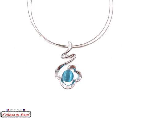 Coffret Luxe Collier Femme "Bijoux Créateur" Acier Inoxydable et Cristal Maison Klein : Rêve Bleu