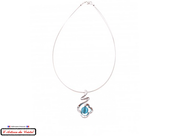 Coffret Luxe Collier Femme "Bijoux Créateur" Acier Inoxydable et Cristal Maison Klein : Rêve Bleu