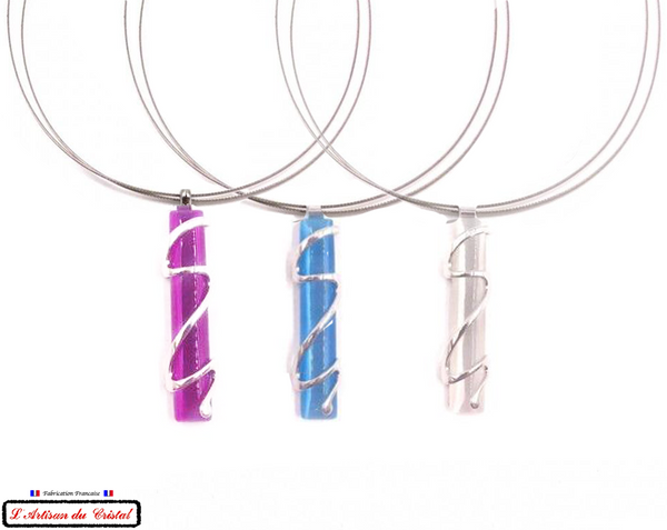 Coffret Luxe Collier Femme "Bijoux Créateur" Acier Inoxydable et Cristal Maison Klein : Stick
