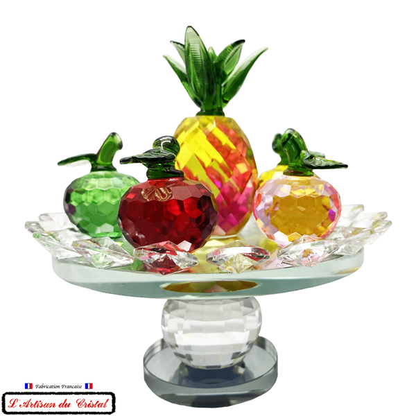 Collection Corbeille de Fruits "Ananas" en Cristal sur Socle Miroir Tournant Maison Klein 54120 Baccarat France