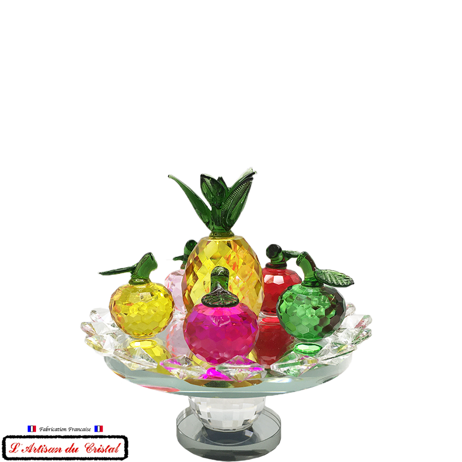 Collection Corbeille de Fruits "Ananas" en Cristal sur Socle Miroir Tournant Maison Klein 54120 Baccarat France