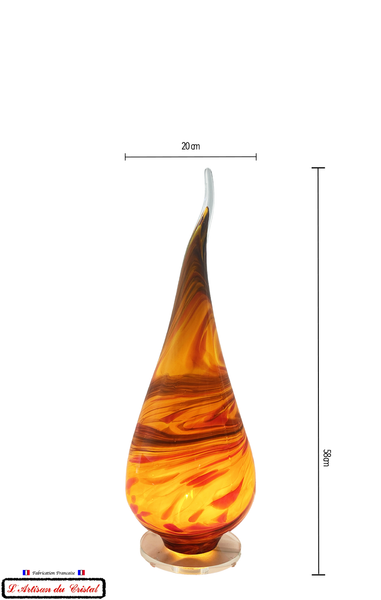 Lampe Flamme en Cristal "Lava" Maison Klein 54120 Baccarat France