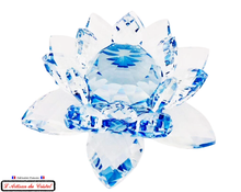 Load image into Gallery viewer,  ﻿Fleur de Lotus Bleu cristal Maison KLEIN vue de dessus
