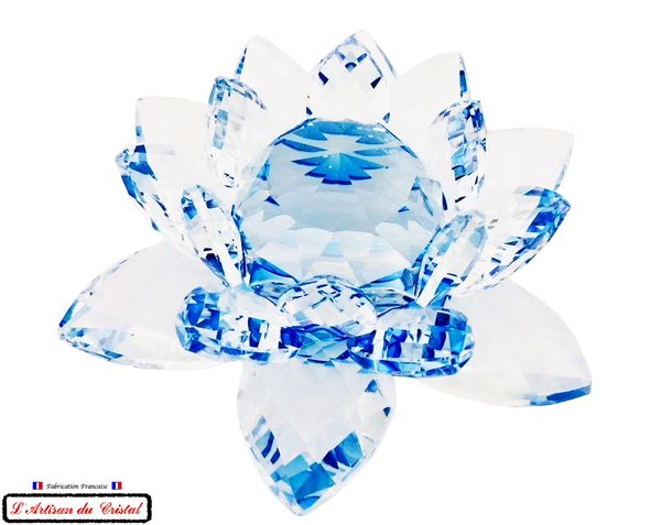  ﻿Fleur de Lotus Bleu cristal Maison KLEIN vue de dessus
