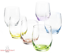 Load image into Gallery viewer, Service Color : 6 Crystal Water Goblets Maison Klein 54120 Baccarat France
