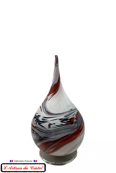 Lampe Flamme PM en Cristal KLEIN modèle RED Power tachetée, éteinte