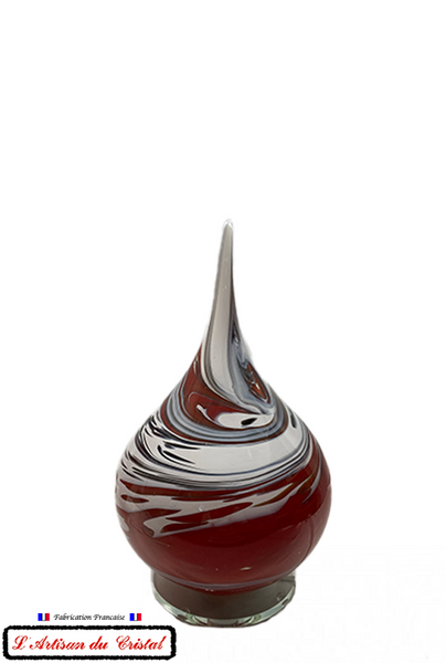 Lampe Flamme PM en Cristal KLEIN modèle RED Power tourbillon, éteinte