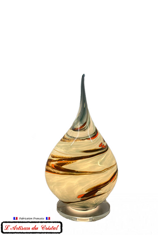 Lampe Design en Cristal "Stockholm"- 22 sur 40 cm- Couleur Changeante Eteint/Allumé