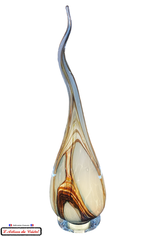 Lampe Polychrome en Cristal Modèle "Bleu Ciel" Maison Klein 54120 Baccarat France