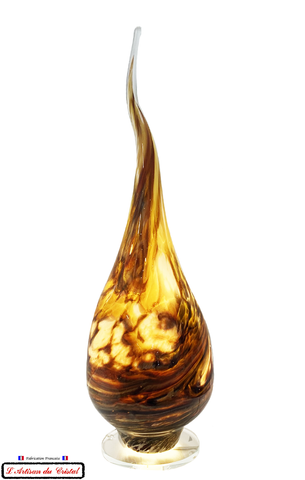 Lampe Polychrome New Design "Fire Place" en Cristal Maison Klein 54120 Baccarat France
