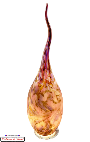 Grande lampe polychrome en cristal - Pièce unique - 80 cm "La radieuse"
