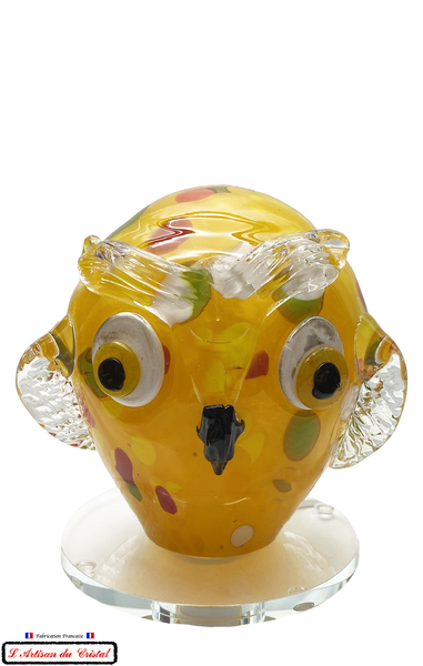 Polychrome Crystal Lamp Klein Snow Color Owl
