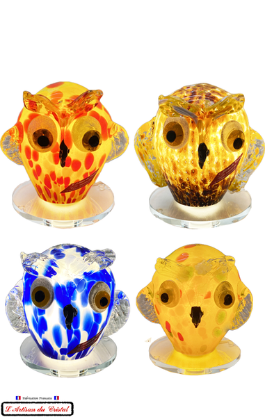 Polychrome Crystal Lamp Klein Snow Color Owl