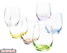 Load image into Gallery viewer, Service Color : 6 Crystal Water Goblets Maison Klein 54120 Baccarat France
