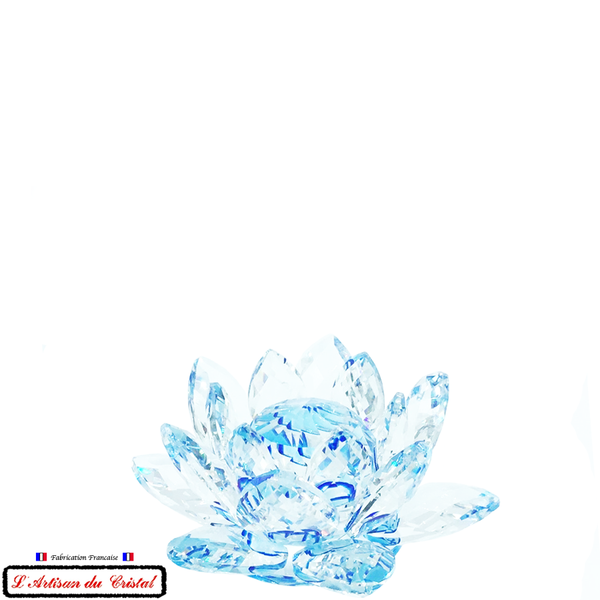 ﻿Fleur de Lotus Bleu cristal Maison KLEIN détails couleurs