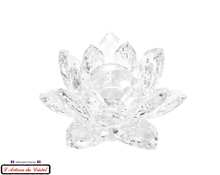 Load image into Gallery viewer, ﻿Fleur de Lotus cristal Maison KLEIN détails pétales taillées
